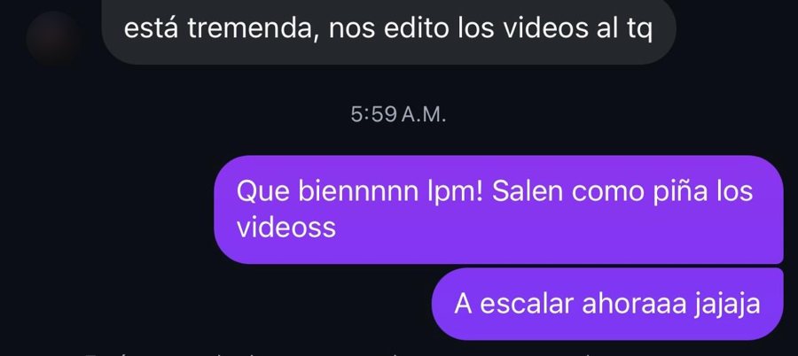 Chat: está tremenda, nos editó los videos al toque